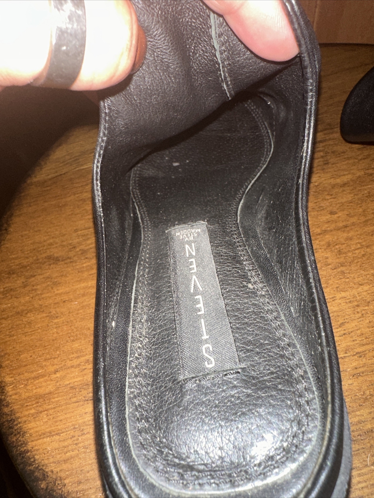 Steve Madden Slip On Backless Solid Black Pointed… - image 11