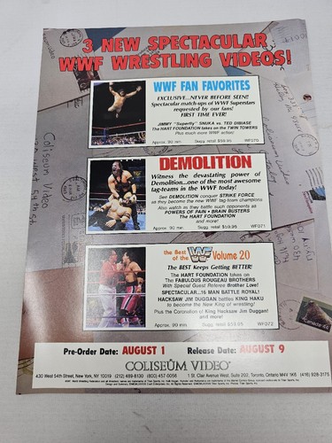 WWF VOL 20- Jimmy Snuka Demolition Coliseum Home Video Ad ORIGINAL - Picture 5 of 7