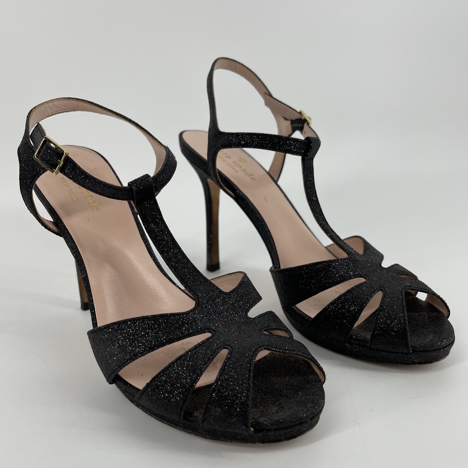 Kate Spade New York Women's Black T Strap Slingback Heels Shoes Size 7.5 |  eBay