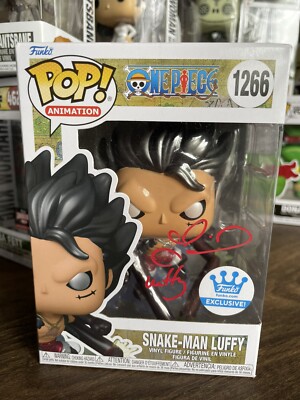 SNAKE - MAN LUFFY - Metallic Funko Pop! Exclusive - Signed -JSA