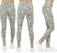 Spanx Stretch Twill Ankle Cargo Pants Size XS Stone Wash Camo #20311R, NEW $128