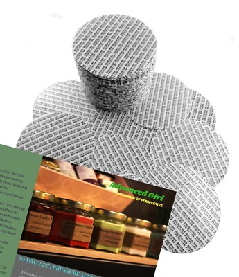 #ad 70mm 2.75quot; Pressure Sensitive Seal Liners MadeinUSA No Induction Sealer Needed $12.95
