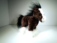 RARE RETIRED GANZ "DERBY HORSE" SABLE BROWN/W/WHITE MARKINGS 7"-PLUSH TOY