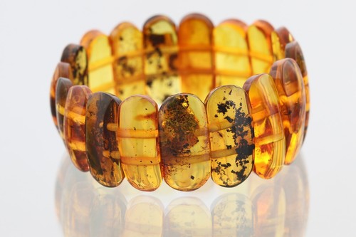 FOSSIL INSECTS Genuine BALTIC AMBER Large Stretch UNISEX Bracelet 25.9g 250520-1 - 第 5/14 張圖片