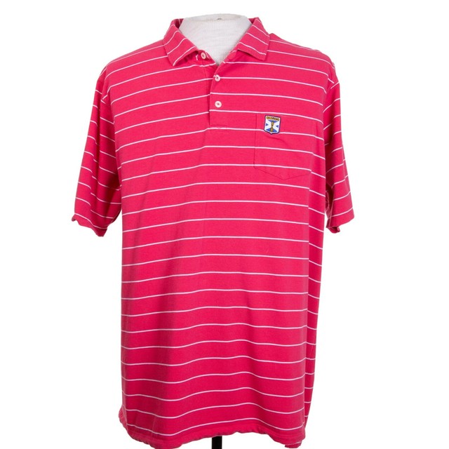 B. Draddy Mens 2XL Pink Stripe Pima Cotton Spandex Golf Polo Shirt Kinloch GC | eBay