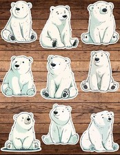 Cute Polar Bear Die Cut Stickers Set Funny Sticker Laptop Sticker