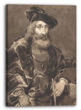 Tela/Cornice Richard Parkes Bonington - Ritratto a mezzo busto di un uomo barbu