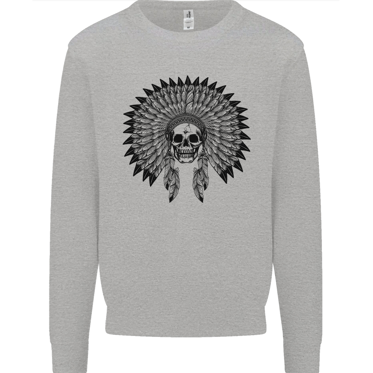 Indian Skull Headdress Biker Motorcycle Mens Sweatshirt Jumper