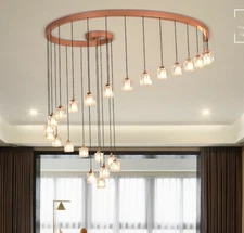 Duplex Spiral led crystal chandelier modern living room restaurant light lamp Yc