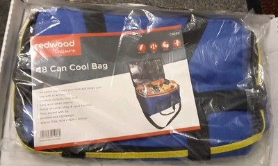 Große blaue Kühltasche Picknick Camping Essen Trinken Mittagessen isoliert 48 Dosen Kühlbox -14B
