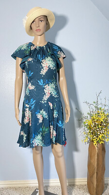rebecca taylor hydrangea silk dress Rebecca Taylor Hydrangea Silk-Blend Mini Dress, 4 / Blue