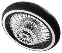 Black 21 X 3.5 52 Mammoth Diamond Spoke Front Wheel Tire Harley Touring 08-17 Black 21 X 3.5 52 Mammoth Diamond Spoke Front Wheel Tire Harley Touring 08-17