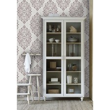 Damask design Non-woven wallpaper gray and white Home wall mural temporary