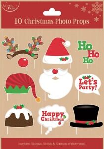 Christmas Photo Booth Props Funny Face Xmas Party Picture New Year Selfie Fun 