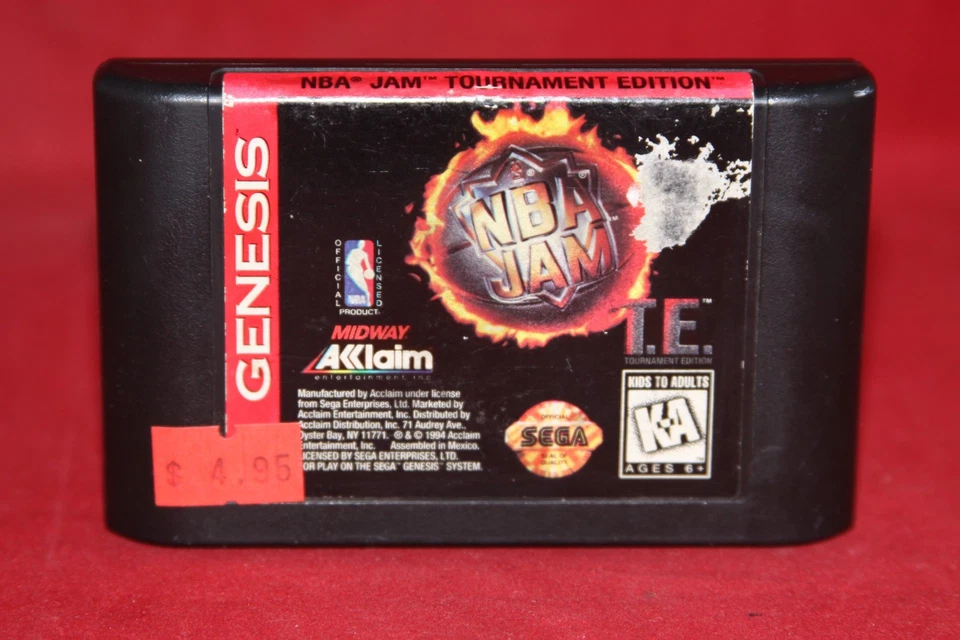 NBA Jam (Sega Genesis, 1994) Authentic Game Cartridge + Case - Image 3 of 4