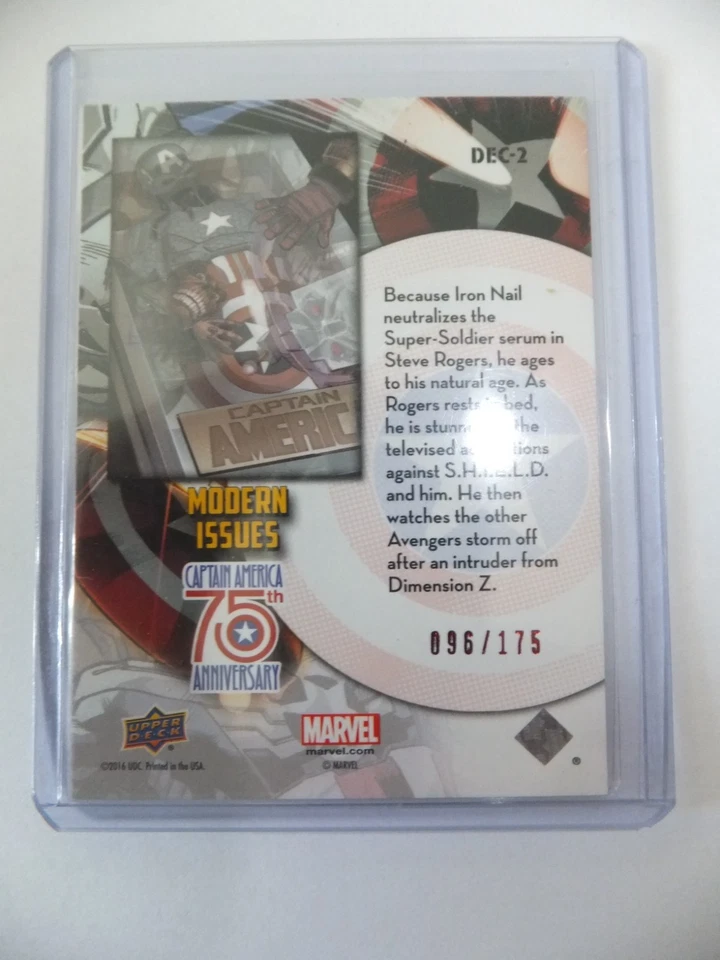 UPPER DECK - CAPTAIN AMERICA - 2016 MARVEL 75th ANNIVERSARY RED FOIL /175 #DEC-2 - Bild 2 von 3