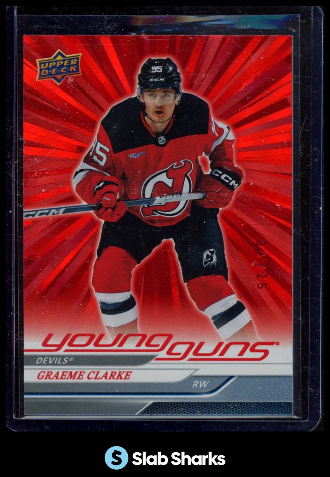 2024 UPPER DECK #224 GRAEME CLARKE OUTBURST RED YOUNG GUNS RC ROOKIE /25