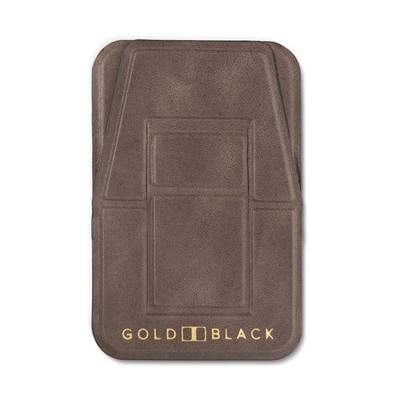 GOLDBLACK MagFlex Leder Handy Ständer Luxe taupe mit Fingerhalter Echtleder