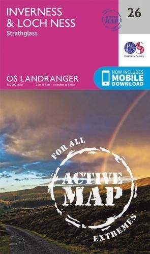 Inverness & Loch Ness, Strathglass (Map) OS Landranger Active Map (UK ...