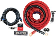 Sky High Car Audio Oversized 1/0 G AWG Amp Kit Twisted RCA Red/Black