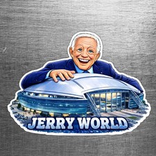 Dallas Football “Jerry World” Jerry Jones Custom Sticker AT&T Stadium