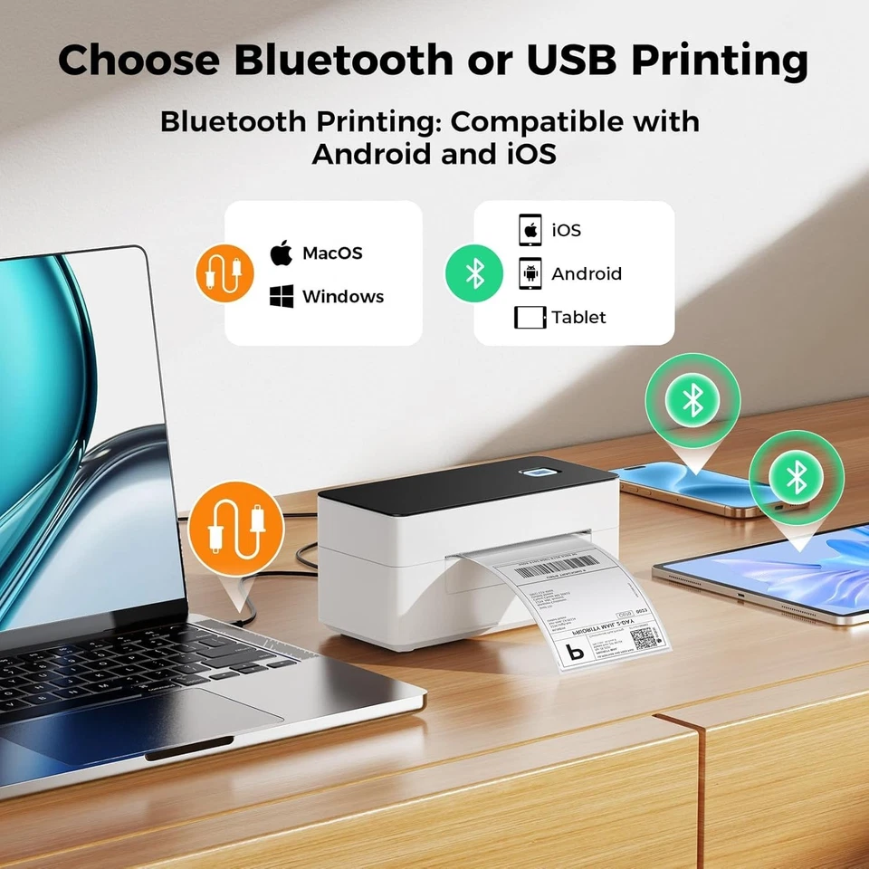 Universal 4x6 Label Printer with Bluetooth for All Devices - Ink-Free Printing - Image 4 of 4