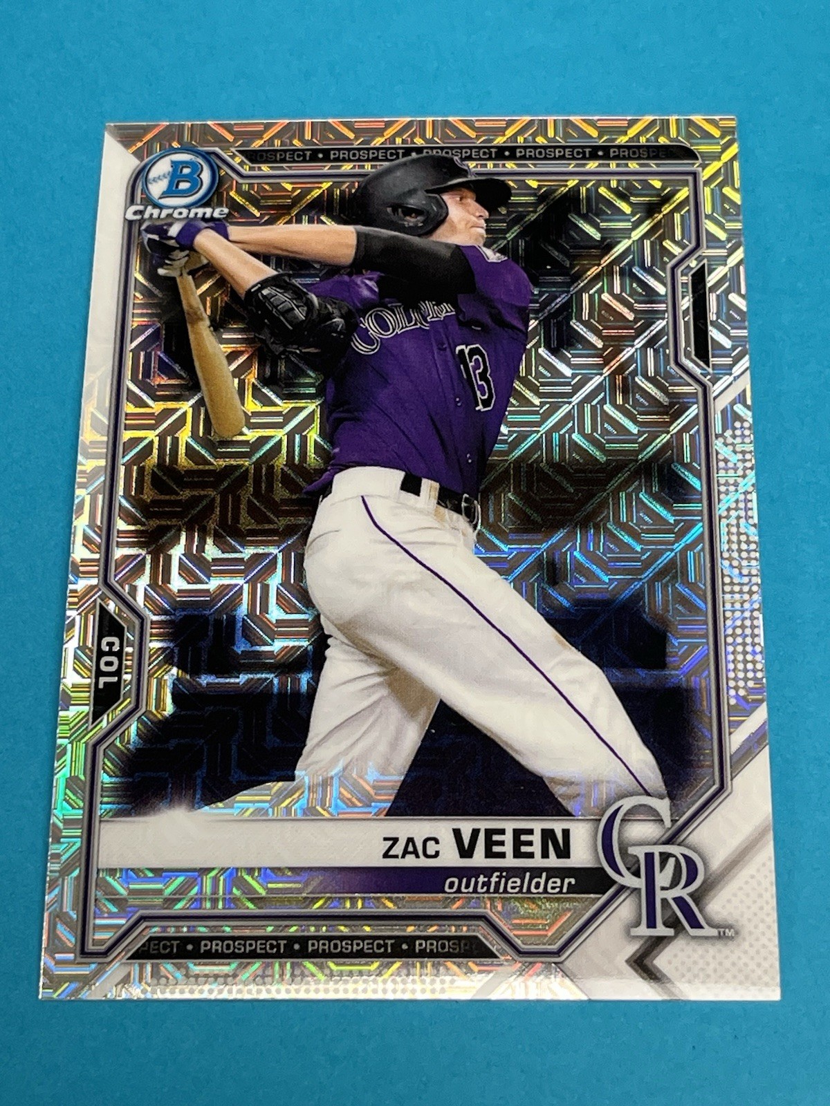 2021 Bowman Chrome Zac Veen Mojo Refractor #BCP-3 Colorado Rockies Qty Avail