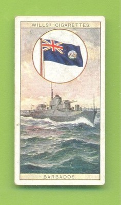 FLAGGEN DES IMPERIUMS SER.2.#4 FLAG OF BARBADOS.WILLS ZIGARETTENKARTE 1926