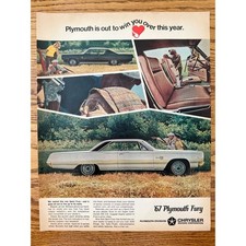 1967 Plymouth Sport Fury Super Comando 440 V8 Chrysler Vintage Color Print Ad