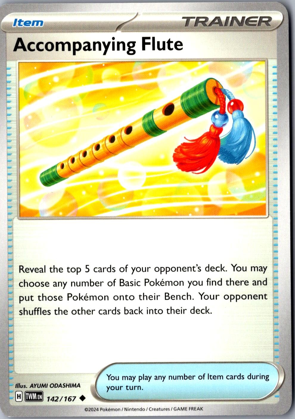 Accompanying Flute 142/167 Uncommon Twilight Masquerade LP Pokemon Card