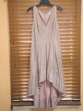 Eliza J Dress Pink Floral V Neck with pockets 