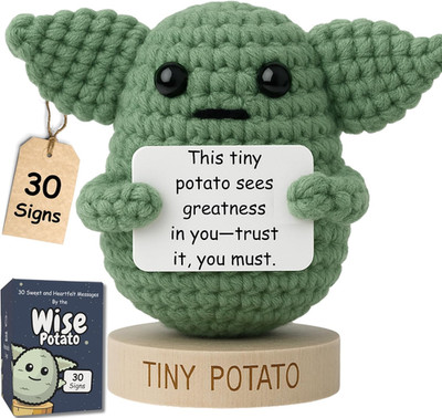 Star Wars Gifts | Handmade Baby Yoda Positive Crochet W/ 30 Fun Affirmations | S