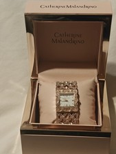 Catherine Malandrino Cuff Watch Rose Gold Tone Excellent Condition New Battery!