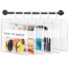 10 x 12.5 Inches Hanging Storage Bags, Headphone Storage Bags with Write-on W...