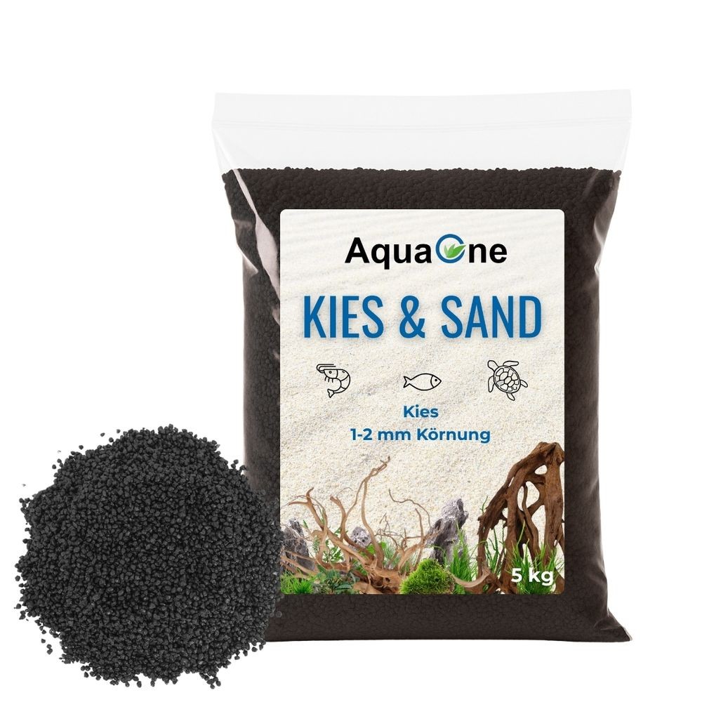 Ghiaia di Quarzo Nero Fine 5Kg per Acquario