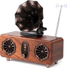 Retro Bluetooth Speaker, FM Radio with Dual-Speaker Design, Bluetooth 5.4 Wir...