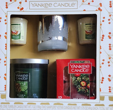 New Christmas Collection Pine Tumbler 2 Votive 12 Tea YankeeCandle Free Shipping