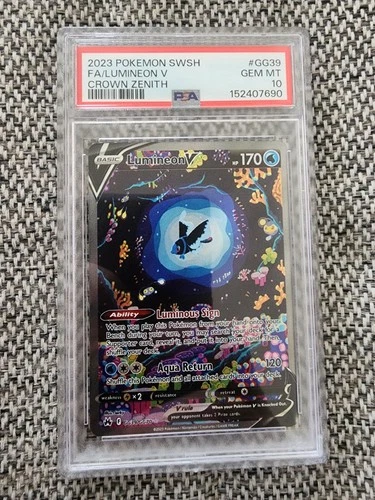 2023 Pokemon SWSH Crown Zenith #GG39 FA/Lumineon V PSA 10 GEM MINT