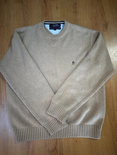 Vintage Y2K Tommy Hilfiger Crewneck Sweater Brown Long-sleeve Men's Large Heavy