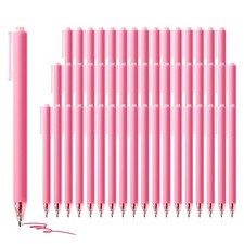 deegtran Pens Bulk, 50 Pack Smooth Pink Ink Ballpoint Pen, Wholesale Retracta...