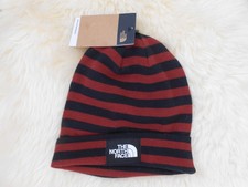 THE NORTH FACE BEANIE-DOCK WORKER-0NE SIZE-STRIPED-MEN-WOMEN-NAVY-BURGUNDY-NWT