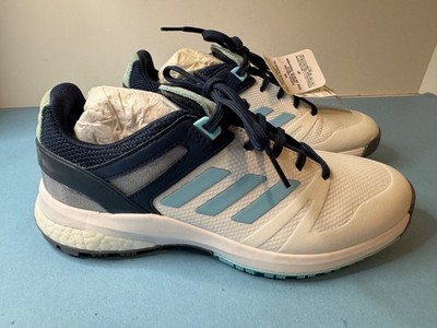 adidas Women's EQT Spikeless Golf Shoes FW6294 White/Hazy Sky/Navy Size 8.5 New