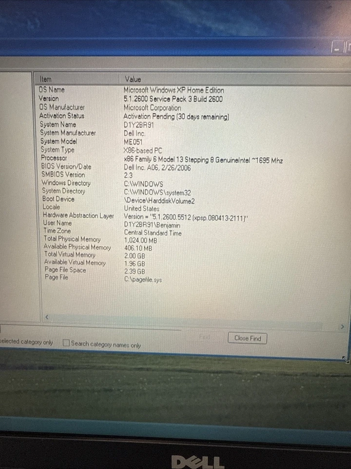 Notebook Dell Inspiron B130 – Pentium M 1.7GHz, 1GB RAM, HDD 60GB, DVD-RW, Windows - Imagem 4 de 4