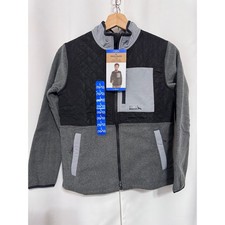 Eddie Bauer Kids Polar Fleece Jacket Gray Black Full Zip Quilted L 10/12