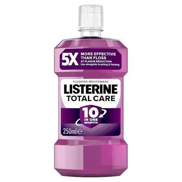 3 x Listerine Fluoride Mouthwash Total Care 250ml