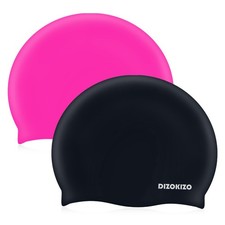 Dizokizo 2pcs Silicone Swim Cap for Kids 614, High Elasticity Comfortable Non...