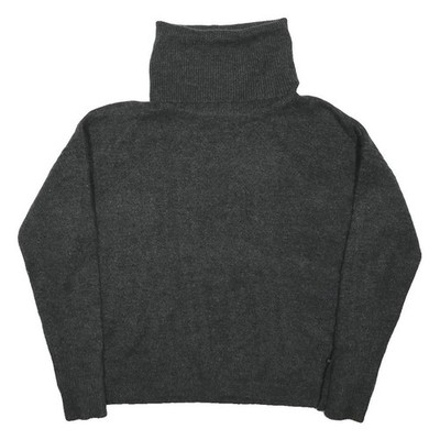 PROMOD Damen Grauer Wollmix Rollkragen Pullover Basic Strick Plain L Langarm