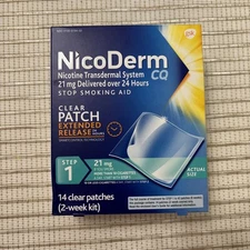 NicoDerm CQ Step 1 - Two Week Kit With 14 Patches - 21 mg - Exp 10/2027