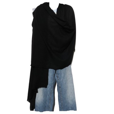 Cashmere | Himalayan | Shawl/Scarf | Lightweight | 1Ply | 4Pad | Twill | Black