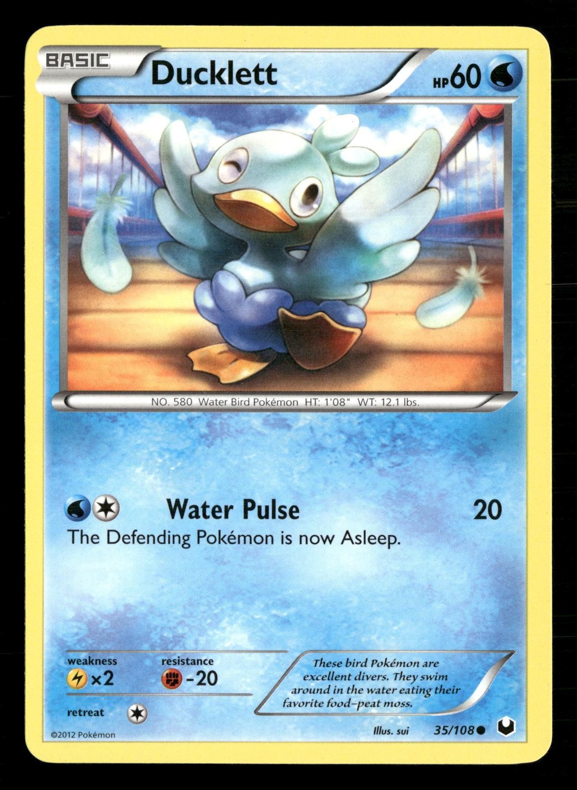 Ducklett 35/108 Common Dark Explorers Pokemon Lightly Played
